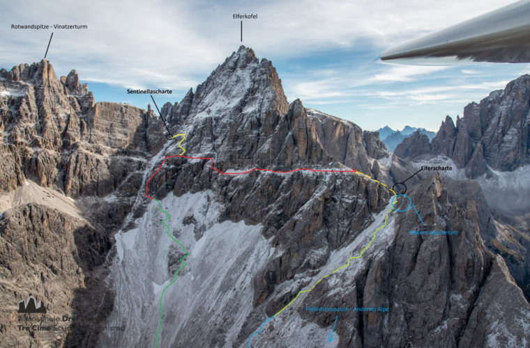 Topo Alpinisteig - relazione strada degli Alpini Sentinella - Alpinschule Drei Zinnen Dolomiten (2)