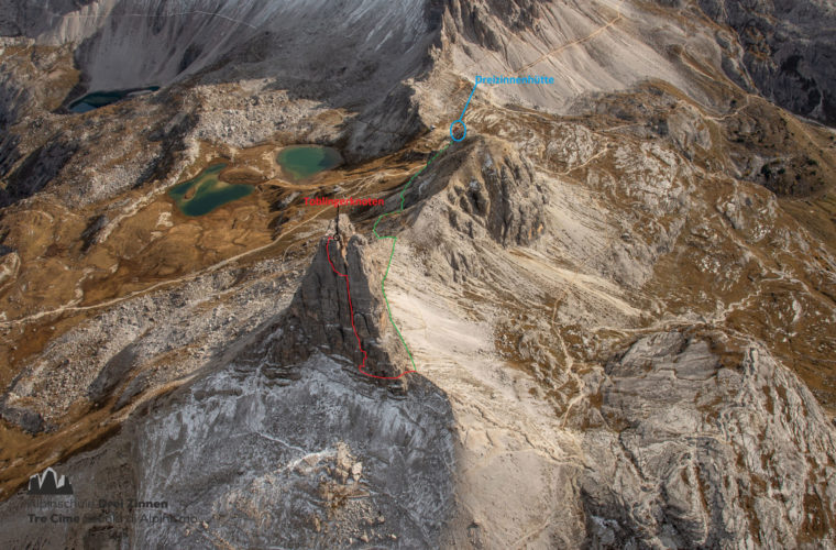 Topo Toblinger Knoten - relazione Torre di Toblin - Alpinschule Drei Zinnen Dolomiten (2)