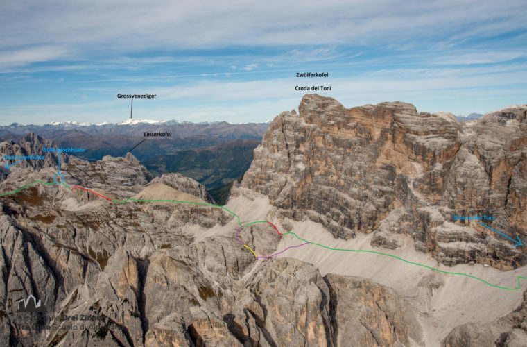 Topo Zwölferkofel - relazione Croda dei Toni Severino Casara - Alpinschule Drei Zinnen Dolomiten (2)