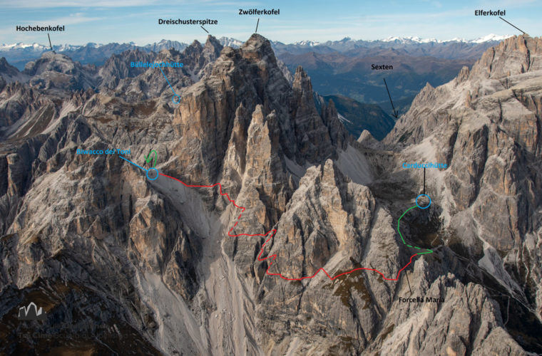 Topo Zwölferkofel - relazione Croda dei Toni Severino Casara - Alpinschule Drei Zinnen Dolomiten