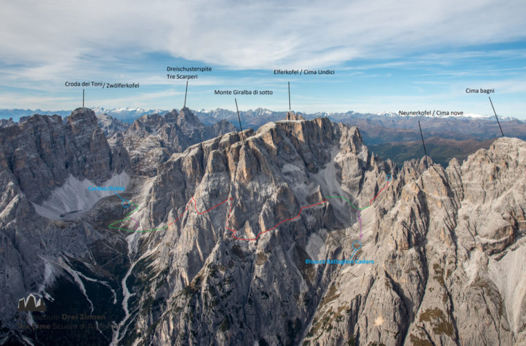 Topo - relazione Cengia Gabriella - Alpinschule Drei Zinnen Dolomiten