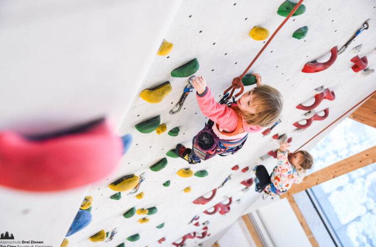 indoor climbing kids on the rock