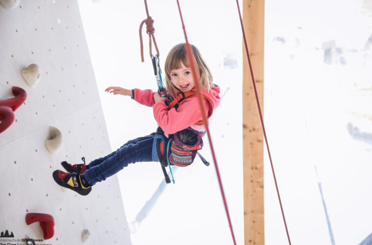 indoor climbing kids on the rock