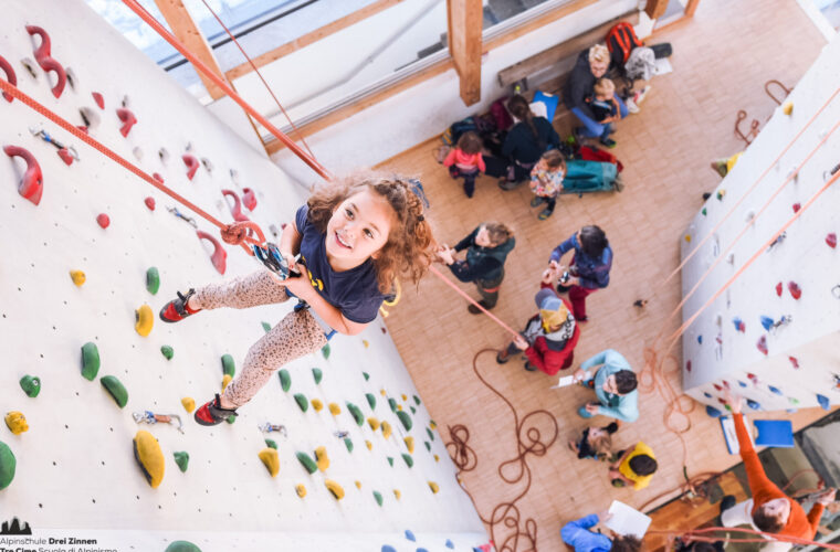 indoor climbing kids on the rock