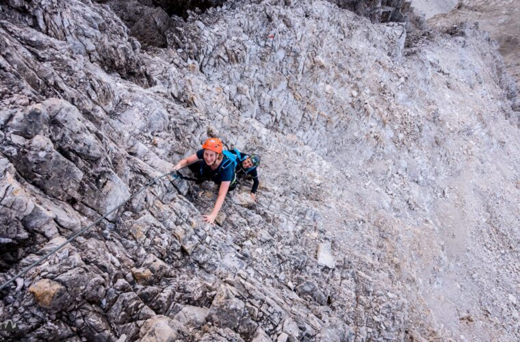 Rotwandspitze Klettersteig via ferrata Croda Rossa Sesto Alpinschule Drei Zinnen (12)