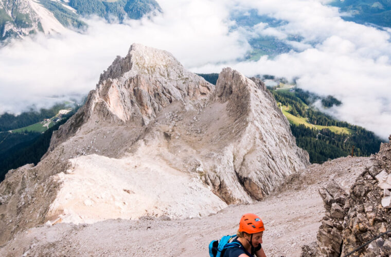 Rotwandspitze Klettersteig via ferrata Croda Rossa Sesto Alpinschule Drei Zinnen (13)