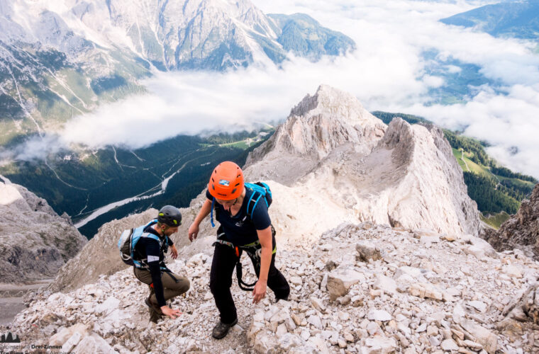 Rotwandspitze Klettersteig via ferrata Croda Rossa Sesto Alpinschule Drei Zinnen (14)