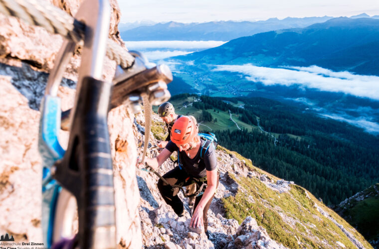 Rotwandspitze Klettersteig via ferrata Croda Rossa Sesto Alpinschule Drei Zinnen (4)