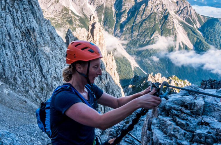 Rotwandspitze Klettersteig via ferrata Croda Rossa Sesto Alpinschule Drei Zinnen (6)