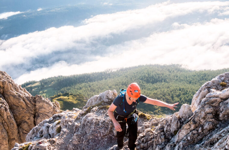 Rotwandspitze Klettersteig via ferrata Croda Rossa Sesto Alpinschule Drei Zinnen (8)